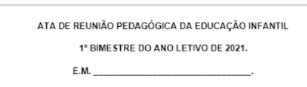 5-ATA DE REUNIÃO PEDAGÓGICA DA EDUCAÇÃO INFANTIL