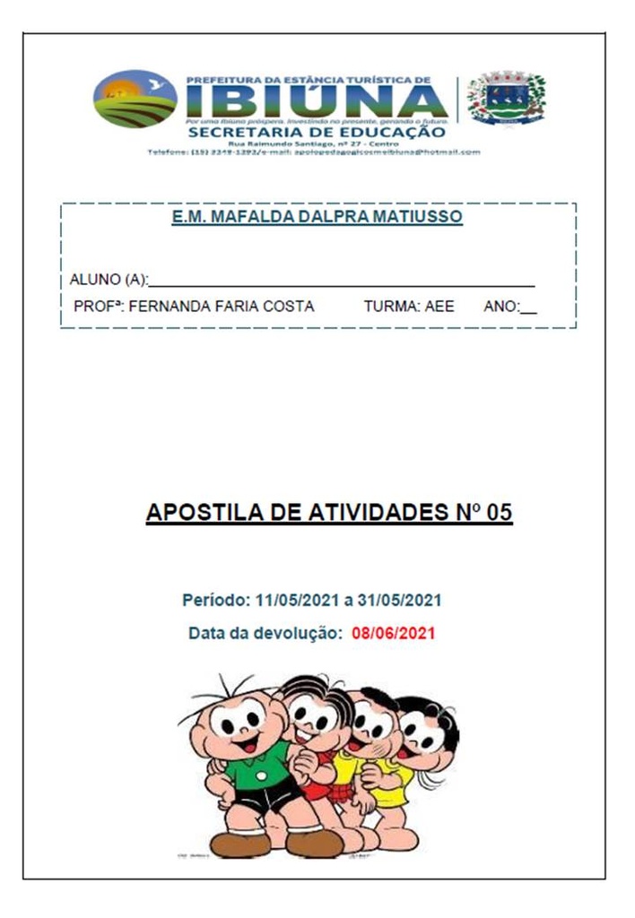 Profª Fernanda - AEE - 11-05-21