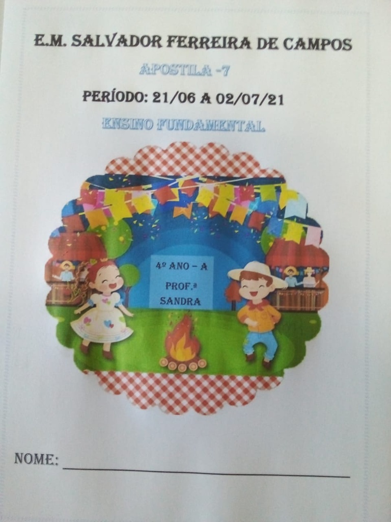 4º ANO - APOSTILA 7 - 2021