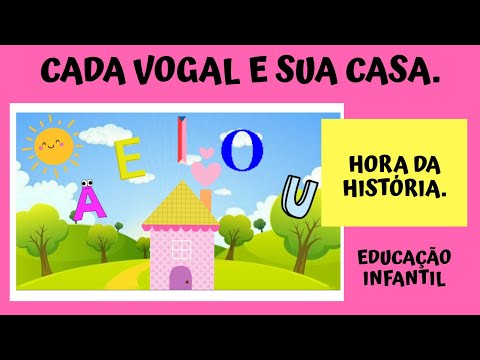 História vogais: Cada vogal e sua casa. EDUCAÇÃO INFANTIL.