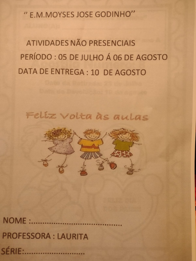 E.M.MOYSES JOSE GODINHO 4 ANO A PROFª LAURITA