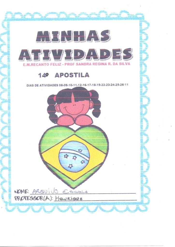 3o Ano-A  Prof. Henrique 14a Apostila  08-11-2021